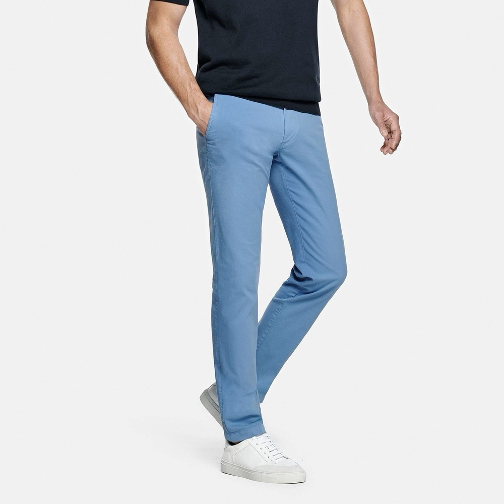 Mr Marvis The Longs Men's Chino Pants Size 31" X 32" Blue Organic Cotton